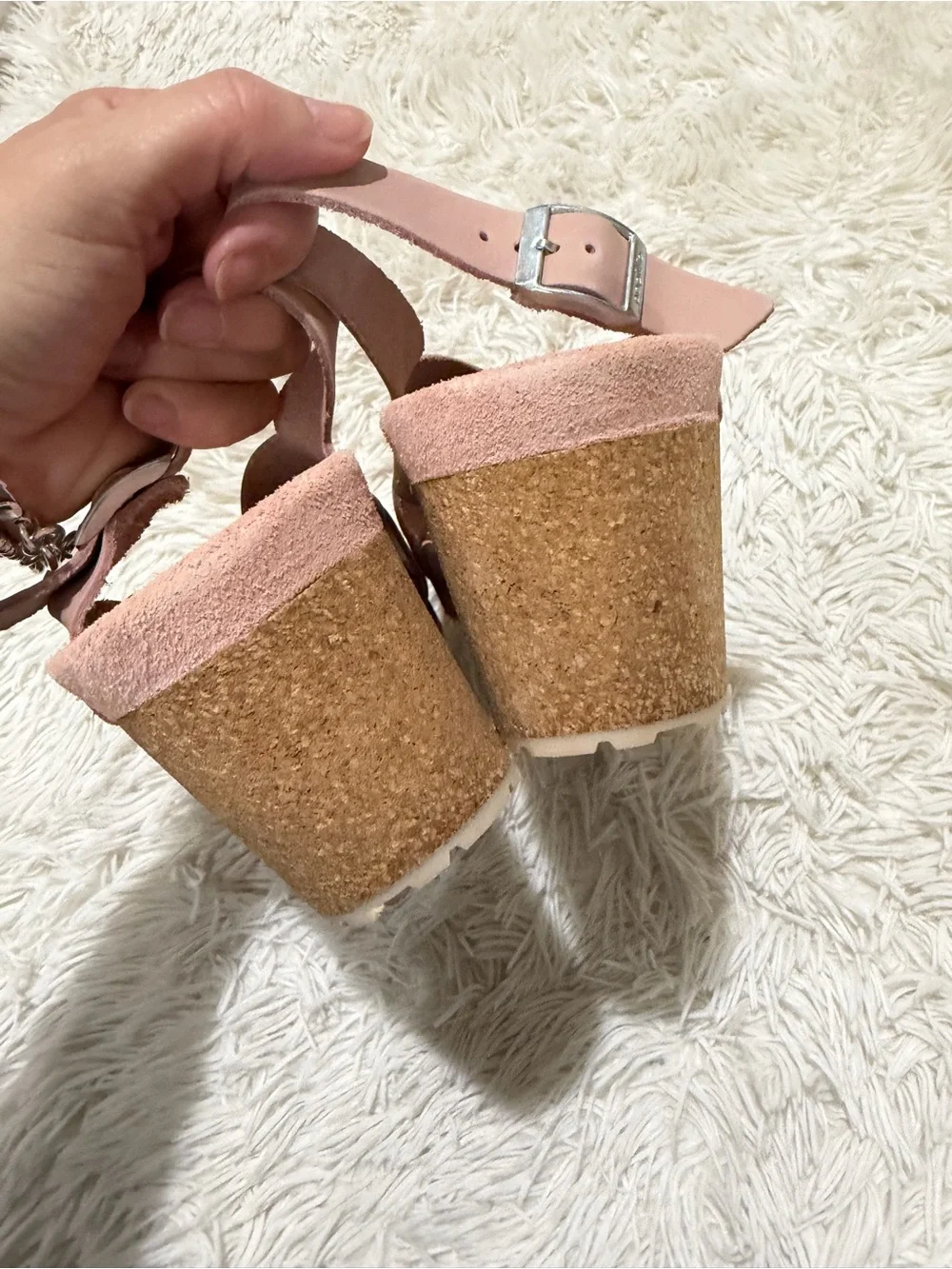 Papillio Birkenstock Samira Rivet Rose Platform Wedge Sandals - Size 39 US 8.5